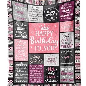 Happy birthday women’s large birthday throw blanket